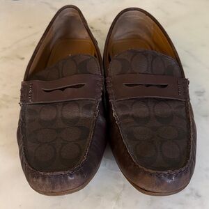 Coach Dark Brown Monogram Loafers
